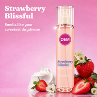 Brume corporelle hydratante légère et non collante à la crème de fraise et vanille scintillante pour femme 200ml