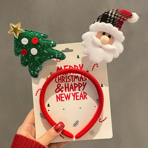 Fascia per capelli natalizia di Babbo Natale con corna 3D, copricapo per feste, personalizzabile all'ingrosso - Product Image 5