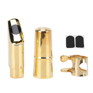 Juego de <span class=keywords><strong>Boquilla</strong></span> <span class=keywords><strong>para</strong></span> Saxofón <span class=keywords><strong>Soprano</strong></span> de Latón con Tapa, Abrazadera y Almohadilla <span class=keywords><strong>para</strong></span> Interpretación - Product Image 1