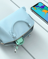 Câble USB 3-en-1 rétractable magnétique à ressort, facile à transporter, charge rapide Type-C, thème Macaron, cadeau, 3A, 1,2m