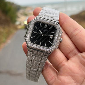 Reloj de Hombre Personalizado 2025 de 45 mm con Diamantes, Reloj de Lujo Extra Grande Resistente al Agua con Detalles de Circonio - Product Image 6