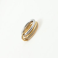 Ins Fashion Jewelry Bague double couche deux tons CZ pour femmes Anneaux en zircon étanche en acier inoxydable or 18 carats sans ternissement