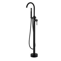 Robinet de baignoire sur pied industriel moderne chromé à poignée unique avec barre coulissante en acier inoxydable SS304 pour salle de bain en céramique