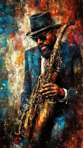 Tóm tắt nhạc Jazz người Mỹ gốc Phi văn hóa thân thiện với môi trường vải nghệ thuật năng động nhạc Saxophone Máy nghe nhạc phun in sơn B C nghệ thuật - Product Image 5