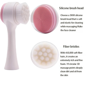 Mềm Tóc Làm Sạch Sâu Của Lỗ Chân Lông Hộ Gia Đình Hướng Dẫn Sử Dụng Trên Khuôn Mặt Silicone Bàn Chải 3D Hai Mặt Rửa Mặt Bàn Chải - Product Image 6