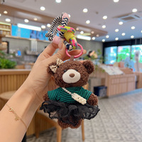 Mini porte-clés ours de dessin animé, breloques pour sacs à dos, accessoires, breloque de sac à dos pour couple, porte-clés