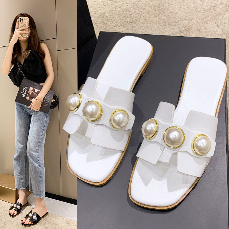 Large Size Ladies Slippers Sandals 2022 Women's Casual Shoes Rubber Flat Slipper