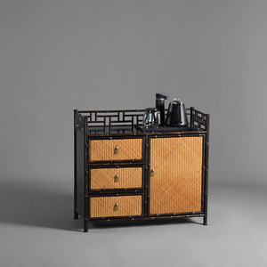 Handmade purple bamboo tea cabinet, small tea sideboard, bamboo mini household water bottle, integrated <b>sofa</b> <b>side</b> <b>table</b> - Product Image 1