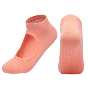 Chaussettes confortables à talon ouvert pour femmes, en tissu respirant avec adhérence renforcée en silicone pour les entraînements pieds <span class=keywords><strong>nus</strong></span> - Product Image 4