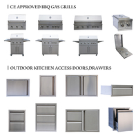 Brûleur double face pour barbecue en acier inoxydable 304 No.4 haut de gamme moderne et haut de gamme avec 24,000 BTUs pour cuisine extérieure