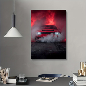 Large Interactive Kids Wall Decor - 3D <strong>Illuminated</strong> Canvas <strong>Artwork</strong> With LED Lighting &amp; Car Poster Designs - Product Image 2