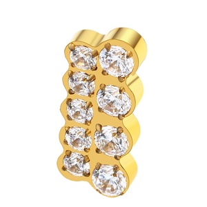 <b>Piercing</b> Stories ASTM F136 <b>Titanium</b> PVD Gold Trapezoid Threaded End Tragus Body <b>Piercing</b> <b>Jewelry</b> - Product Image 2