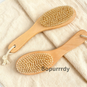 Brosse de bain en fibres de sisal avec manche en bois personnalisé, brosse de bain à manche courbé, brosse exfoliante, respectueuse de l'environnement - Product Image 5