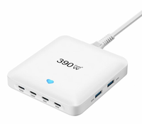 Pengisi Daya Laptop Desktop Elektrik Ultra Tipis 390W QC3.0 ABS Multi Port Tipe-C 5V3A Adaptor Kamera Earphone Tablet
