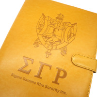 Coussin en cuir couleur or Sigma Gamma Rho Business Padfolio