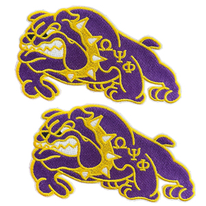 Parches Termoadhesivos de la Fraternidad Omega Psi Phi 1911, Parches Bordados con Letras Griegas en Morado y Dorado para Decoración de Chaquetas - Product Image 4