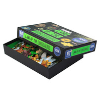 Boîte d'emballage pour puzzles et jeux avec couvercle rigide et base en carton, impression CMJN personnalisée OEM, avec insert en papier