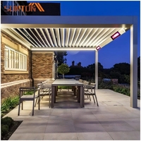 Garten-Pavillon Motorisierte Verstellbare Aluminium-Pergola mit Schwerlast-Lamellen und Einziehbarem Dach für den Außenbereich
