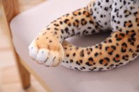 Jouets en peluche personnalisés, poupée léopard, réaliste, coussin doux, oreiller, peluche animal, vente en gros, cm