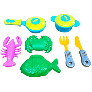 Juego de Juguetes de Cocina de Mariscos para Niños con Ollas, Peces, Cangrejos y Langostas, Juguete de Simulación - Product Image 1