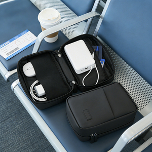 Organizador Electrónico Impermeable, Bolsa de Almacenamiento de Cables de Viaje, Estuche Portátil <span class=keywords><strong>para</strong></span> Cargador, Cable, Teléfono, Tarjetas USB, SD y Pequeños Dispositivos - Product Image 3