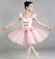 Gaun Balet Pertunjukan Panggung Tutu Romantis Kostum Balet Panjang Tutu Romantis Warna Pink Pakaian Pertunjukan Tari Balet