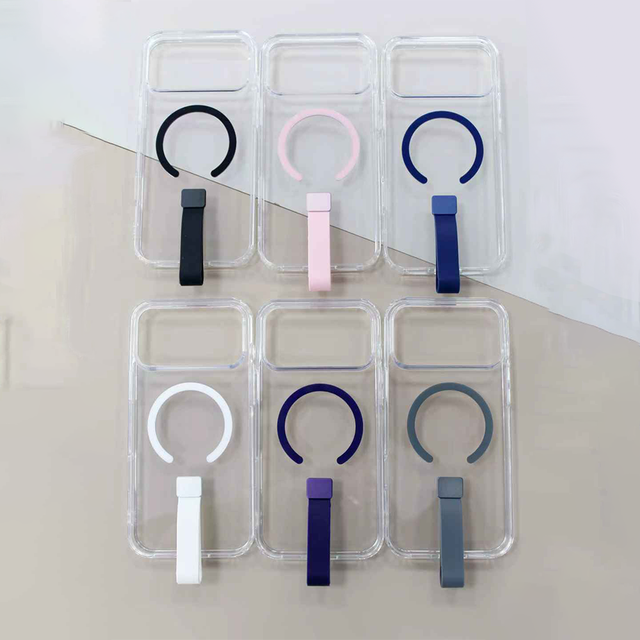 Fashion TPU+PC Anti Yellowing Clear Anti-Fall Shockproof Magnetic with Lanyard Phone Case Cover for iPhone 14 15 16 17 Pro Max