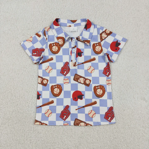 Ropa de Verano para Niños Pequeños al por Mayor, Camisetas Polo con Estampado de Béisbol, Manga Corta, Cuello Solapa, Boutique - Product Image 5