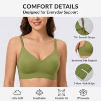 Soutien-gorge sans armatures en soie glacée, col en V, respirant, rembourré, à 2 rangées de bretelles réglables, sans coutures, coupe 3/4
