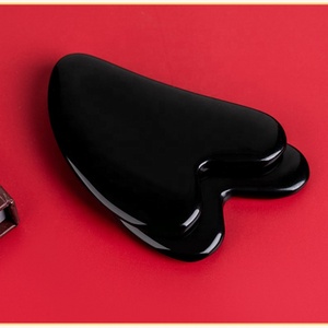 Obsidienne noire naturelle Gua Sha planches grattage outils de Massage Gua Sha outils pour le visage coeur obsidienne noire pierre chaude <span class=keywords><strong>GuaSha</strong></span> - Product Image 4