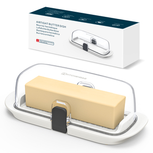 <span class=keywords><strong>Beurrier</strong></span> en <span class=keywords><strong>plastique</strong></span> avec couvercle et serrure | Gardien de beurre hermétique pour la cuisine - Product Image 1