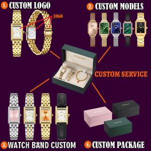 Reloj de Cuarzo de Lujo para Mujer en Oferta, con Correa de Acero Inoxidable Personalizable, Caja Cuadrada, Movimiento Miyota, en Caja - Product Image 4