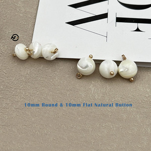 Móng ngựa ốc vỏ tự nhiên nút kim mẹ của Ngọc Trai nút cho phong cách Trung Quốc sườn xám Hanfu trang trí DIY dệt kim - Product Image 3