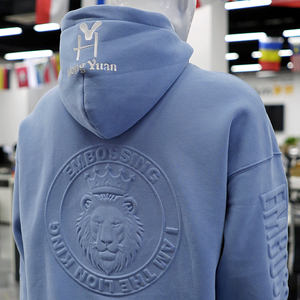 Sudadera con Capucha Oversize Unisex de Algodón Grueso con Hombros Caídos y Bordado 3D Personalizado de Chenilla para Hombre - Ideal para Invierno - Product Image 2