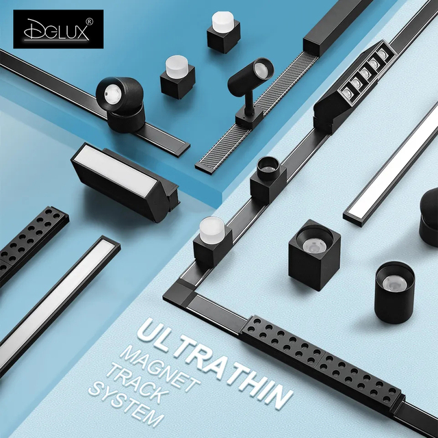 DGLUX Intelligent High Quality Aluminum Low Voltage 48v Intelligent Led Ultra-Thin Magnetic Track Light System