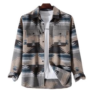 <span class=keywords><strong>Camicie</strong></span> Casual da Uomo a Maniche Lunghe con Logo Personalizzato, Spesse in Lana Calda, Vintage in Cotone, Antivento, con Rivestimento Mimetico alla Moda - Product Image 2