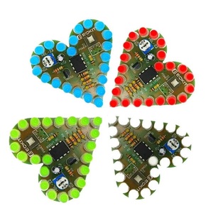 Kit de bricolage en forme de <span class=keywords><strong>coeur</strong></span> Kit de lampe respiratoire DC 4V-6V LED respiratoire Suite rouge blanc bleu vert bricolage Production électronique pour l'apprentissage - Product Image 1