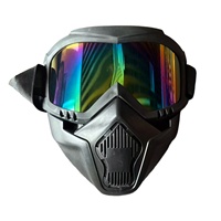 Masque de protection adapté aux sports équestres, protection contre la poussière et le vent, diverses couleurs de masque intégré avec lunettes, masque Harley vintage