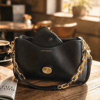 Miroir de poche compact pliable double face en cuir PU noir avec logo personnalisé, miroir de maquillage de voyage, miroir cadeau