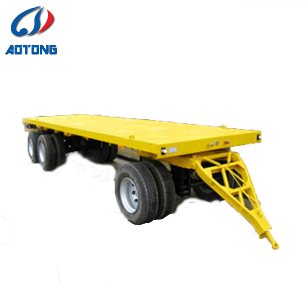 Two Axle планшетный platformFull Trailer Type Drawbar Flatbed Container Draw Bar Cargo Trailer