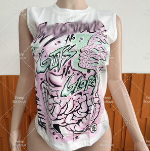 Peeqi abito di cotone Streetwear <span class=keywords><strong>abbigliamento</strong></span> <span class=keywords><strong>estivo</strong></span> da <span class=keywords><strong>donna</strong></span> gilet/t-shirt e pantaloncini a 5 punti 2 pezzi Set di <span class=keywords><strong>abbigliamento</strong></span> <span class=keywords><strong>Casual</strong></span> <span class=keywords><strong>donna</strong></span> Y2k - Product Image 6