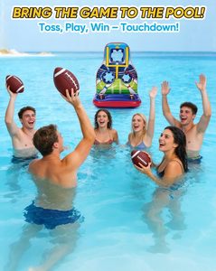 <b>Inflatable</b> Football Toss <b>Game</b> Set with 3 Target Holes for Pool & Backyard Fun - Product Image 2