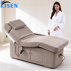 Cama de Belleza Eléctrica de Lujo Kisen con Calefacción, Almacenamiento, USB, Ajustable, para Tratamientos Faciales, para Salón de Belleza, Spa, Clínica, Venta al por Mayor - Product Image 1