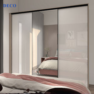 חדש מינימליזם מלא אורך תליית בגדי מתקפל סריג קיר הר ארון קטן ארון עם מראה ב לבן - Product Image 3