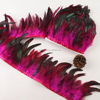 Garniture de plumes de coq et de faisan blanchis naturels teints de 5 à 7 pouces pour décorations
