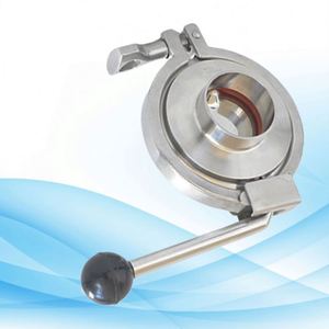 Válvula de mariposa con abrazadera manual sanitaria SS304 con mango de varilla de tracción DN20 agua/gas/aceite de alta temperatura-APLICACIÓN GENERAL - Product Image 3