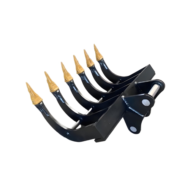 Durable Custom-Length Excavator Rakes for Root Removal with Adjustable Width and Height for Yanmar