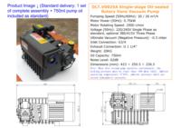 DLTV0025A Pompe à vide rotative à palettes, à entraînement électrique, à étanchéité à l'huile, 25 m³/h, en fonte, usinage OEM, monophasée, personnalisée, 1 CV