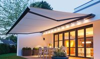 Auvent rétractable à cassette intégrale, vente chaude, pour balcon et jardin, motorisé, suspendu, télécommandé, imperméable, protection solaire extérieure