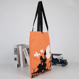 Bolsa de Mano Tipo Lino para Halloween, Bolsa de Compras Reutilizable con Impresión Personalizada, Bolsa de Regalo para Fiesta de Halloween, Bolsa para Llevar Dulces, Se Puede Personalizar - Product Image 3